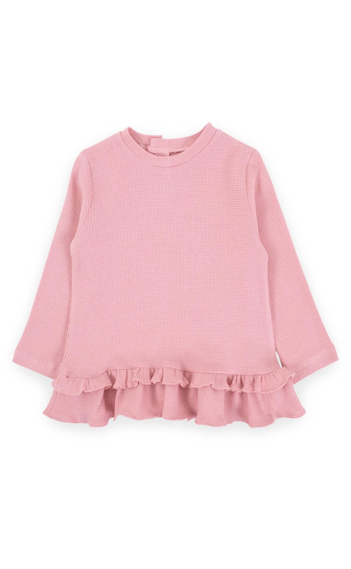 Waffle Fabric Dress Pink