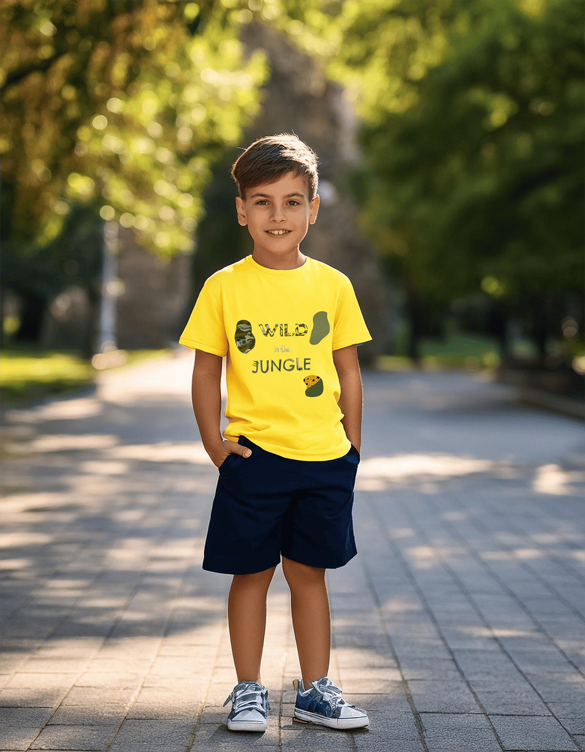 24SS0416 Wild Jungle Baskılı Tişört Sarı