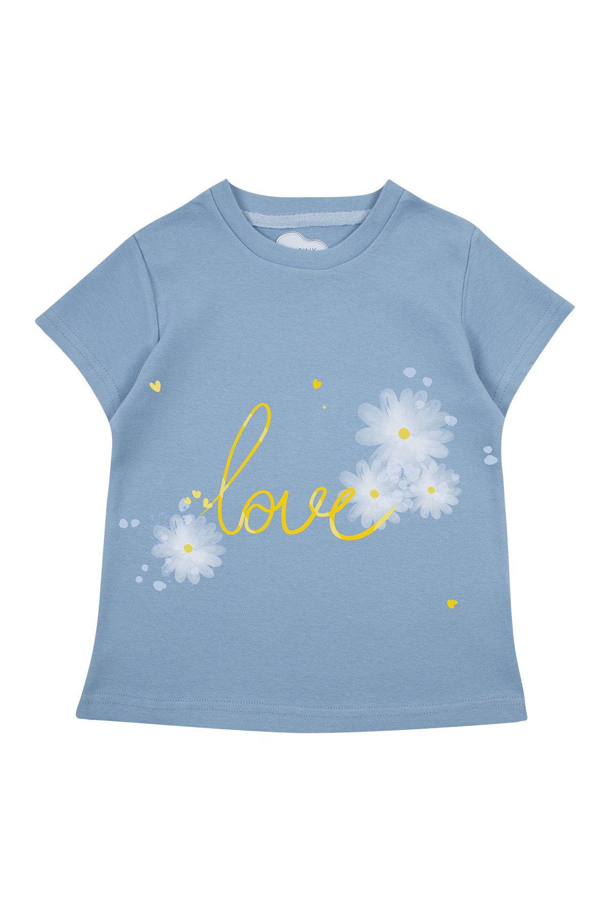 24SS0436 Love Daisy Baskılı Tişört Mavi
