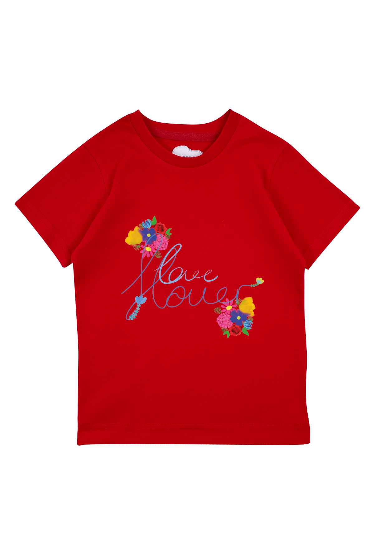 Love Flower Short Sleeve T-Shirt Red