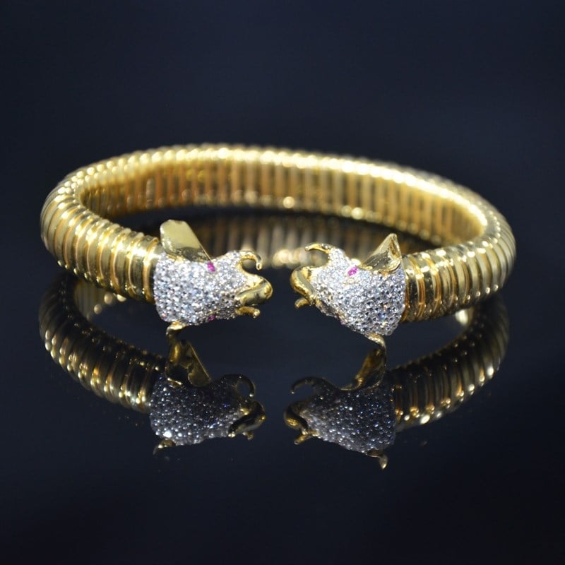 Premium Gold Plated Elephant Bangle