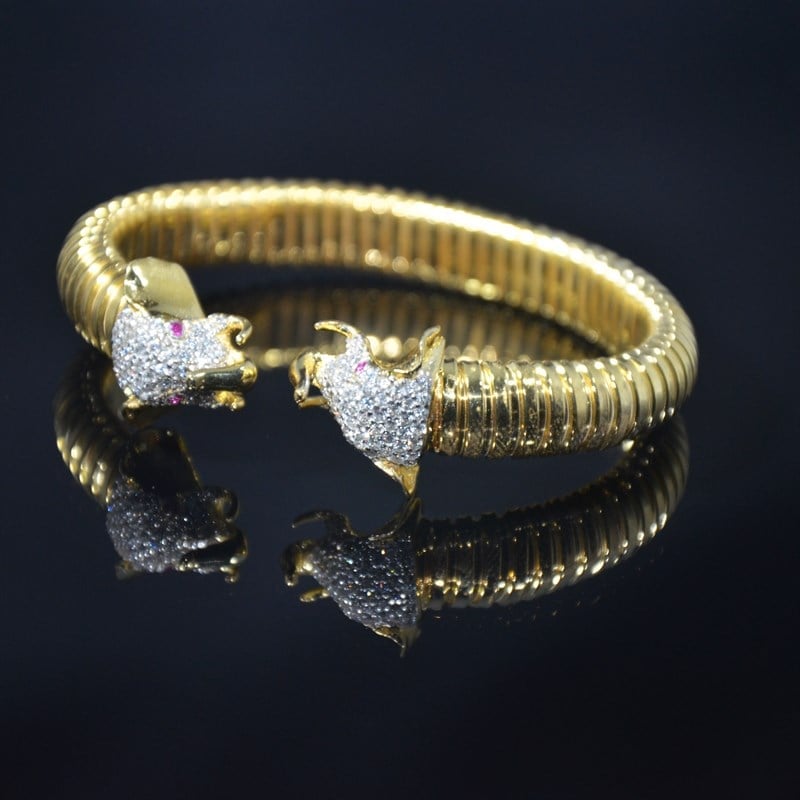 Premium Gold Plated Elephant Bangle
