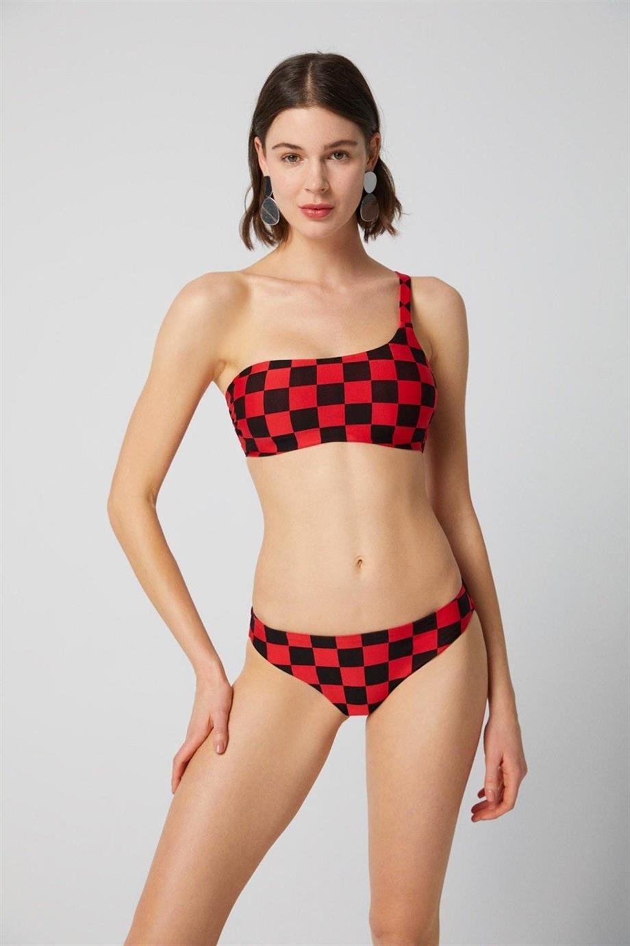 Sixties Refresh One Shoulder Bikini Top