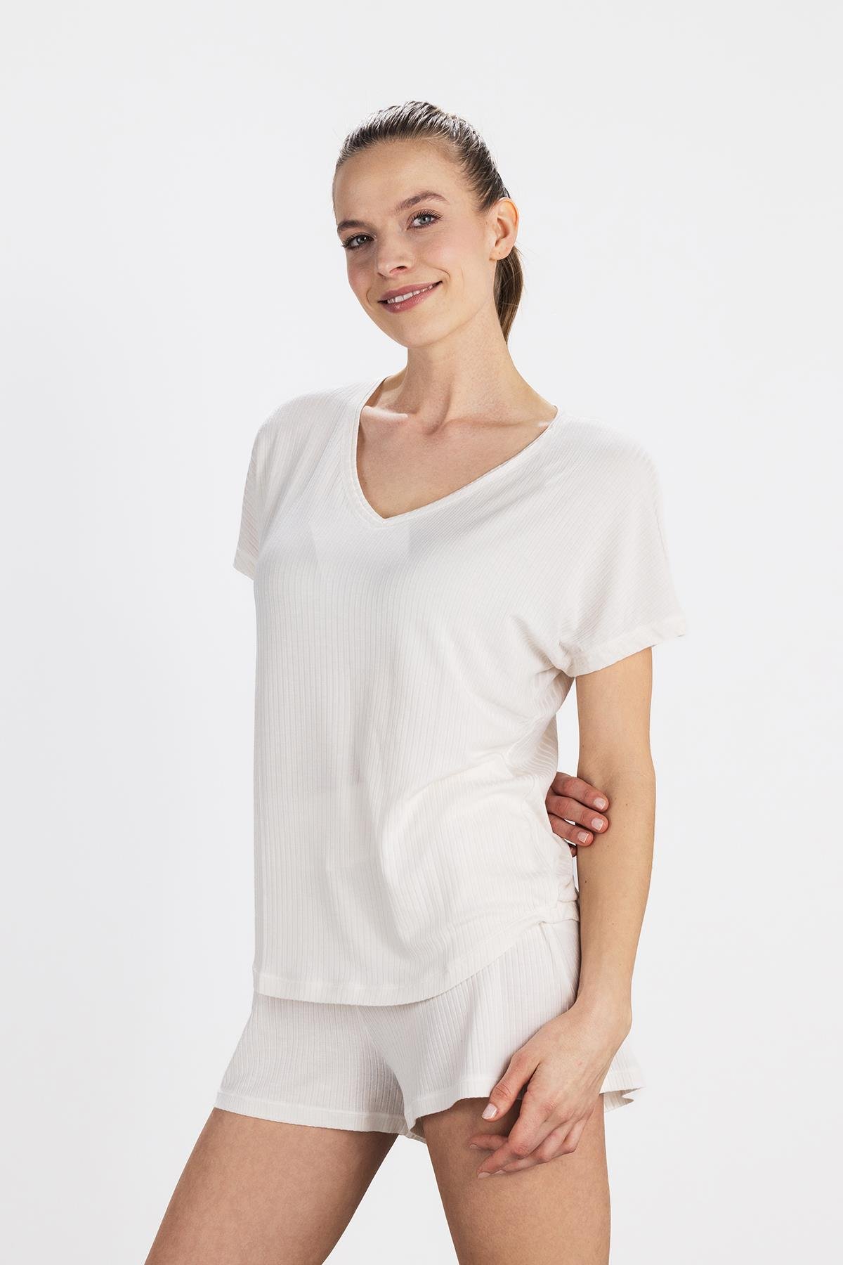 Ultra Comfort V-Shirt Off White