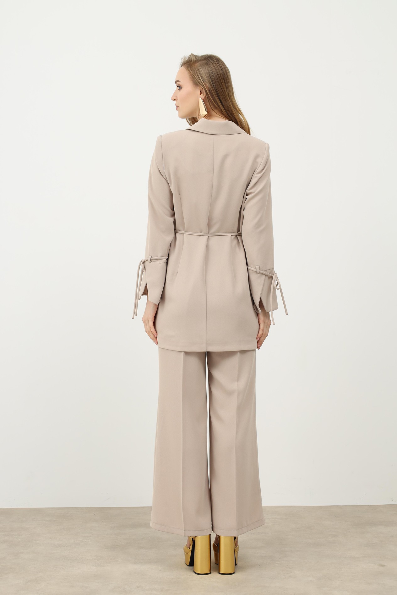 BİYELİ CEKET PANTALON TAKIM BEJ-MX25Y28000513380001