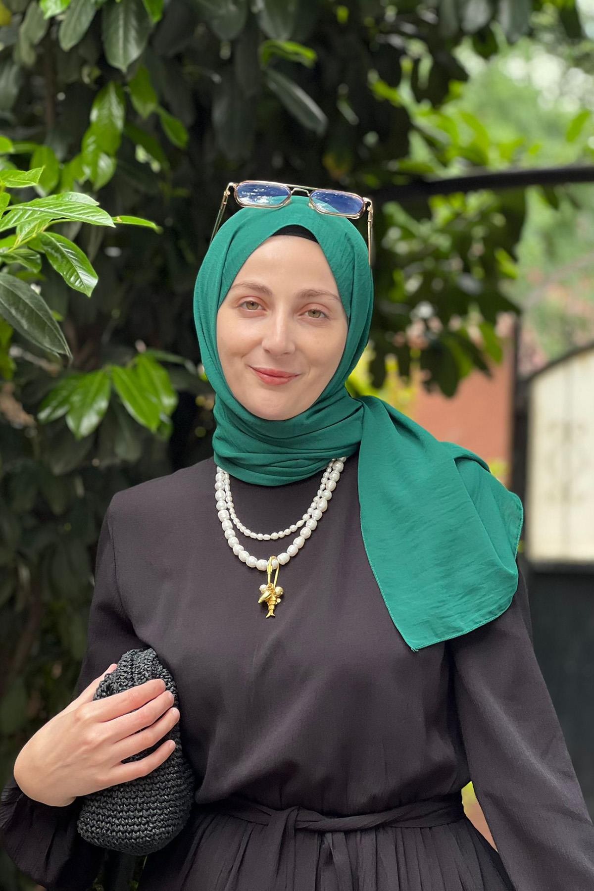 Zümrüt Yeşili Jaz Şal