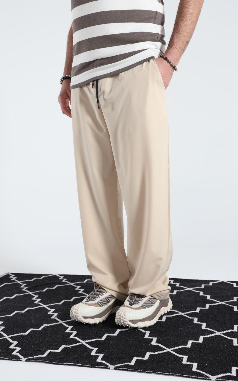 Bej Basic Baggy Pantolon
