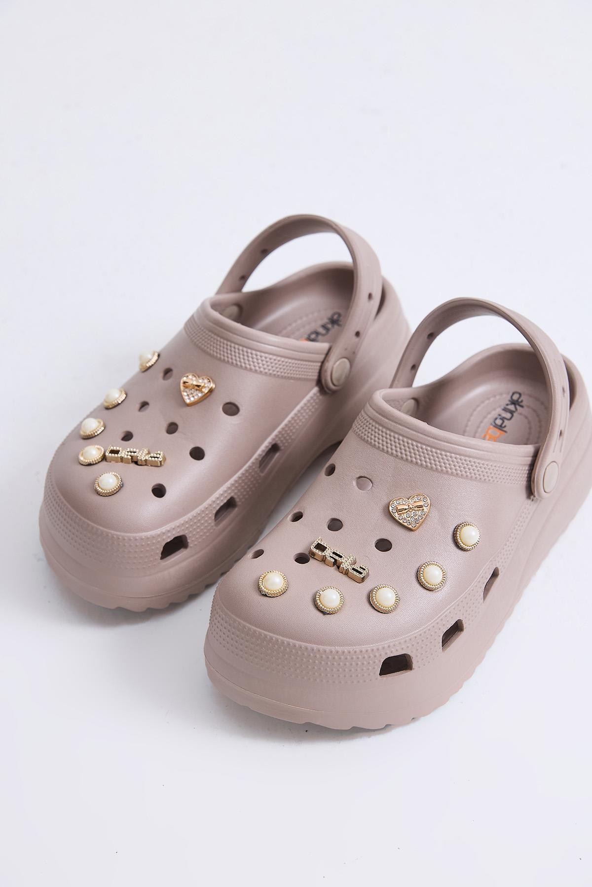 Yüksek Taban Crocs Terlik Vizon