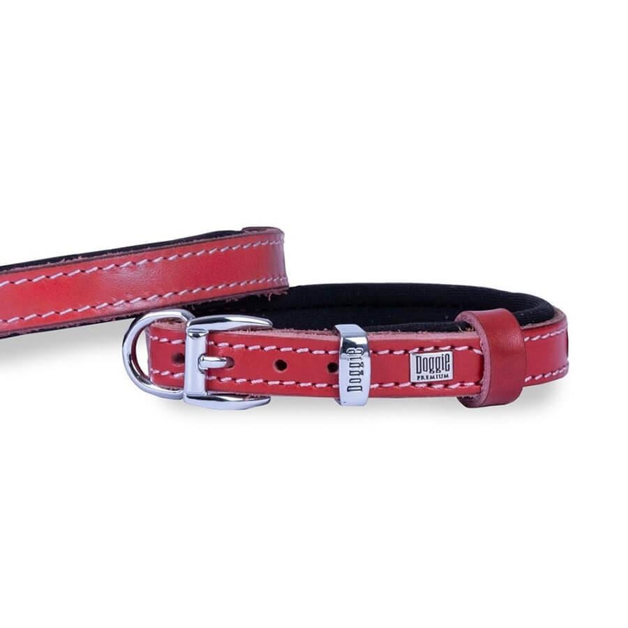 Doggie Konfor Deri Köpek Boyun Tasması Medium Kırmızı 1.5x25-30 Cm, KATEGORİSİZ, Doggie
