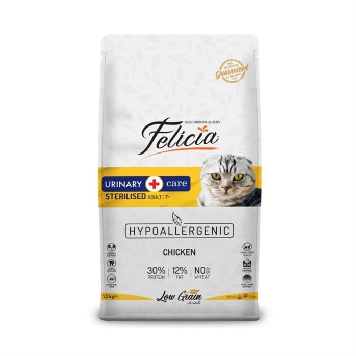 Felicia Düşük Tahıllı Tavuklu Kısır Kedi Maması 12 kg, Kısırlaştırılmış Kedi Maması, Felicia