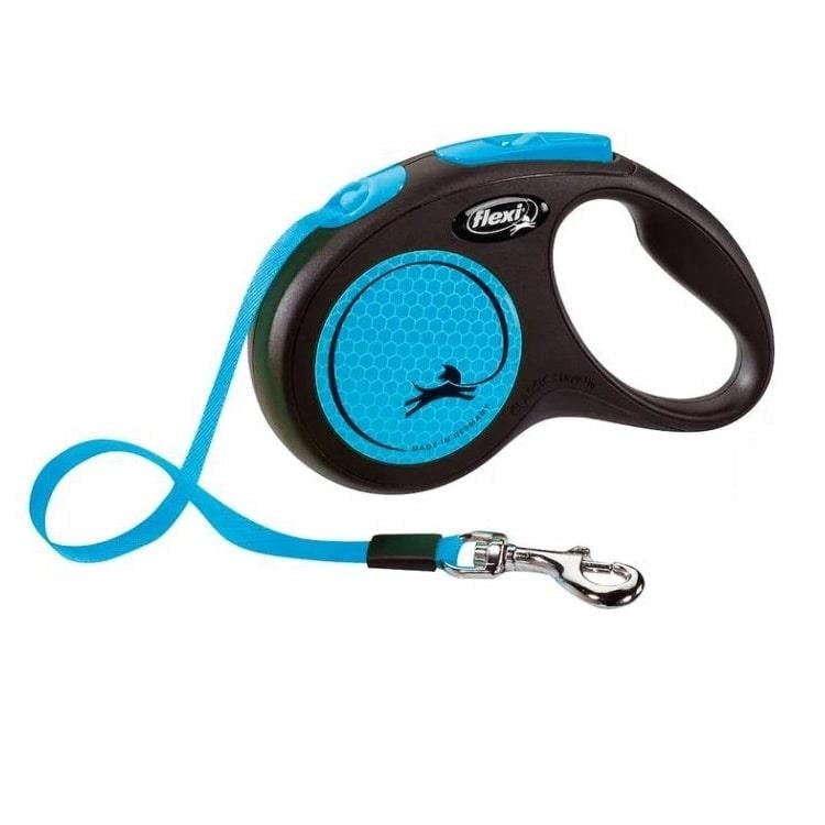 Flexi Neon Mavi Otomatik Şerit Tasma Medium 5 Mt 15 kg, Otomatik Köpek Tasması, Flexi