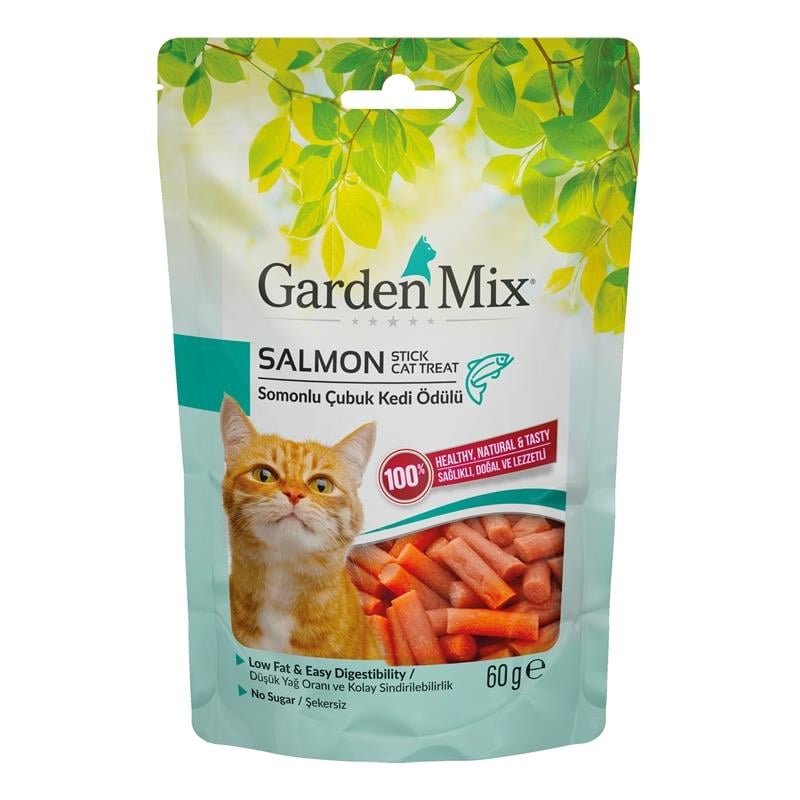 Garden Mix Somonlu Stıck Kedi Ödülü 60 Gr, Kedi Ödül Maması, GardenMix