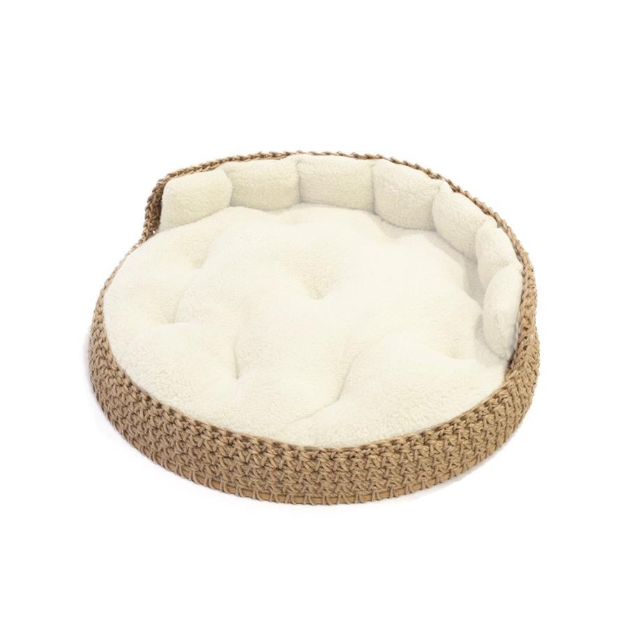 İda Lifestyle Hasır Örgü Kedi Ve Küçük Köpek Yatağı Beyaz 60 Cm, Kedi Yatak ve Sepetleri, İda Lifestyle
