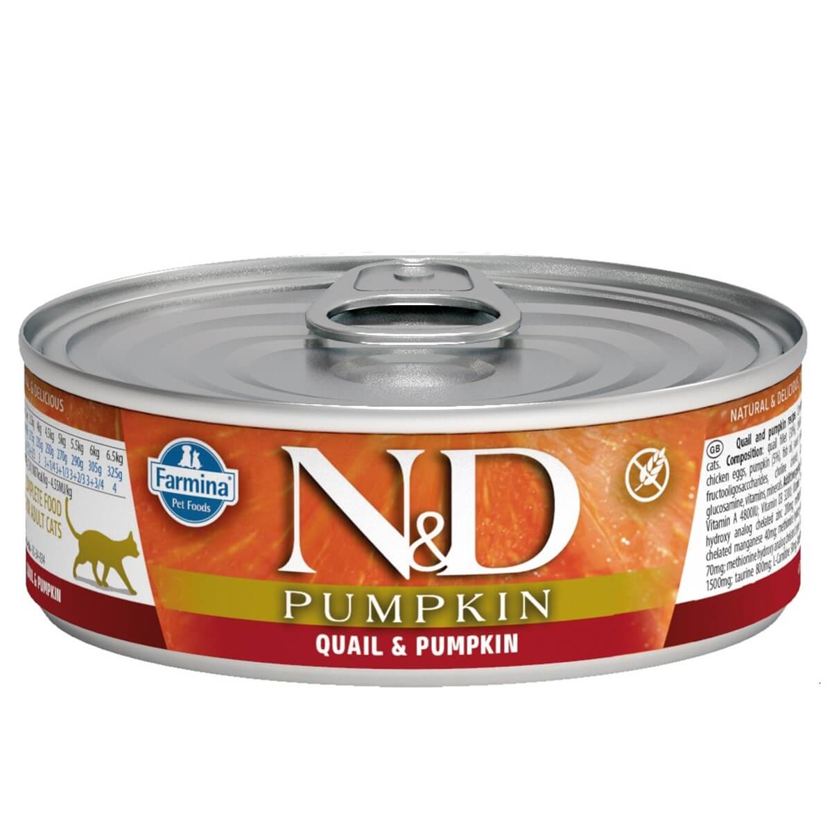 N&D Balkabaklı Bıldırcın Etli Kedi Konservesi 80 Gr