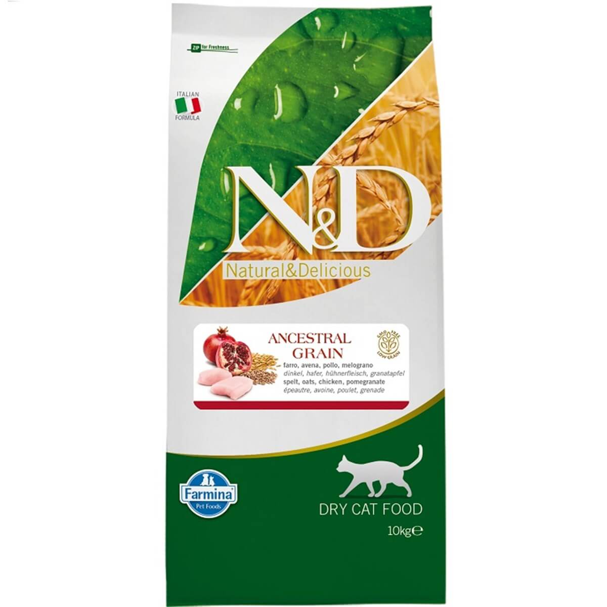 N&D Düşük Tahıllı Tavuklu ve Narlı Kedi Maması 10 Kg