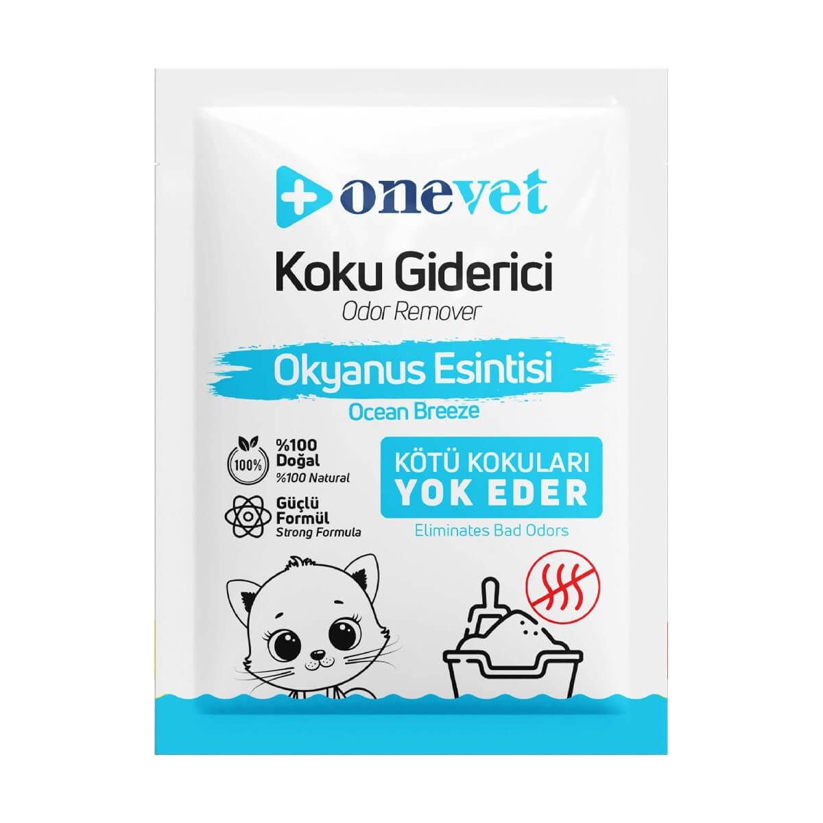 OneVet Ocean Breeze Kedi Kumu Koku Giderici 25 Gr, Kedi Kumu Koku Giderici, OneVet