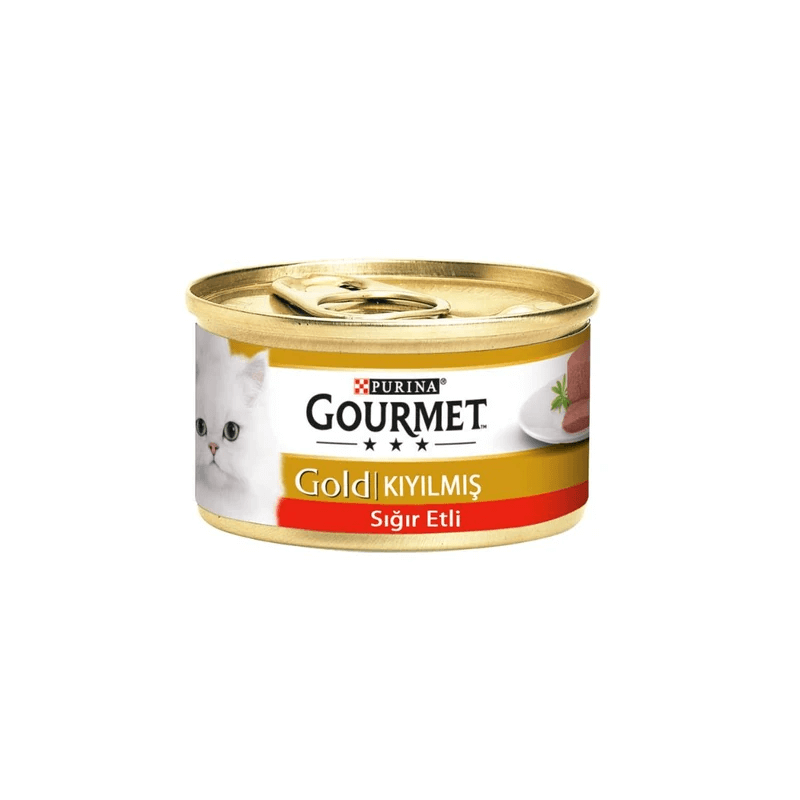 ProPlan Gourmet Gold Kıyılmış Sığır Etli Kedi Konservesi 85 Gr 6 Al 5 Öde, Yetişkin Kedi Yaş Mama, Proplan