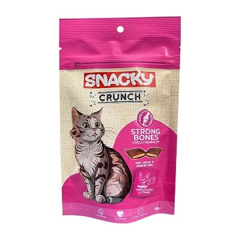 Snacky Crunch Strong Kedi Ödülü Tavuk-Peynir 60 Gr, Kedi Ödül Maması, SNACKY