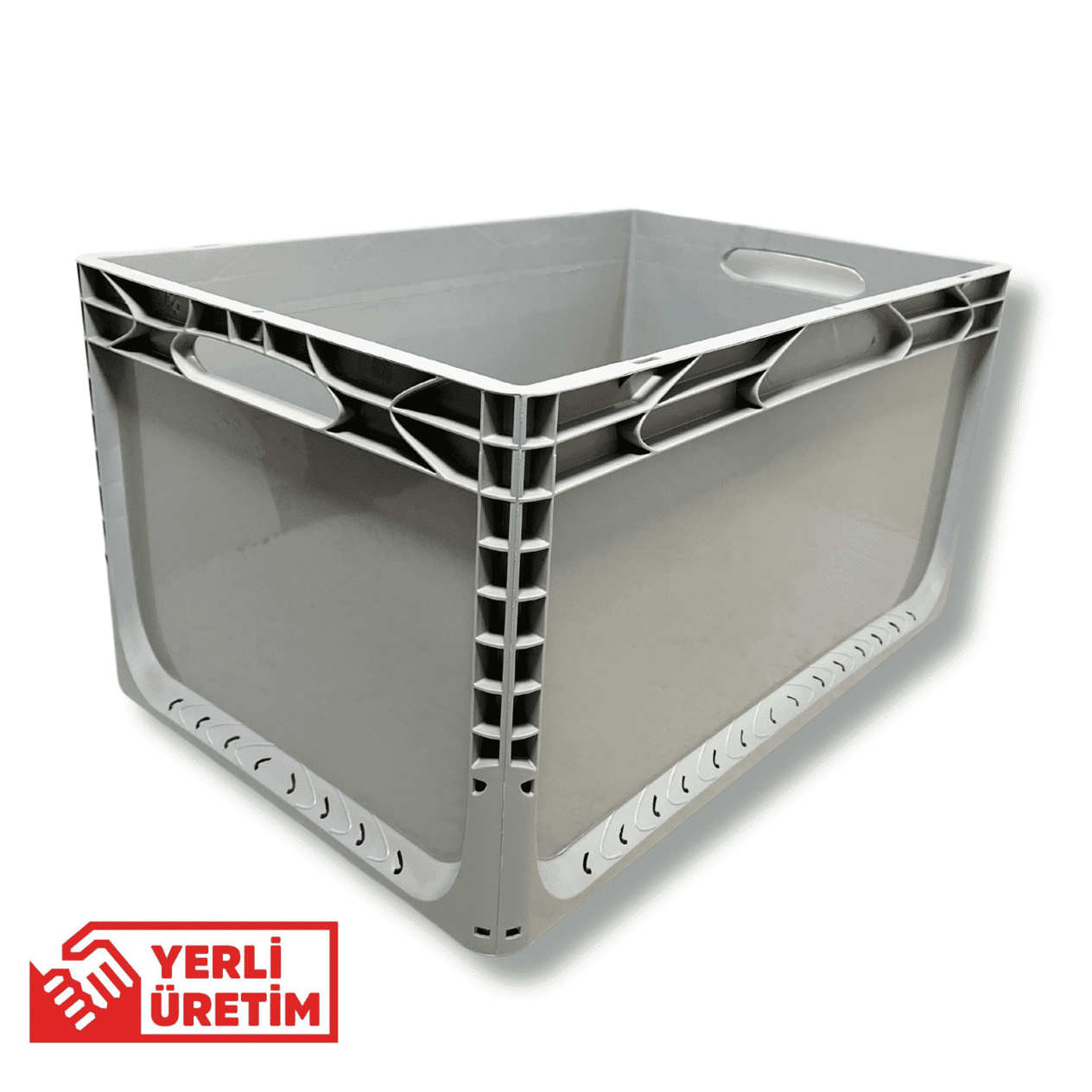 1.Kalite Gri Plastik Kasa 60x40x32 cm - Kokusuz Sağlam Plastik Kutu 65 Litre