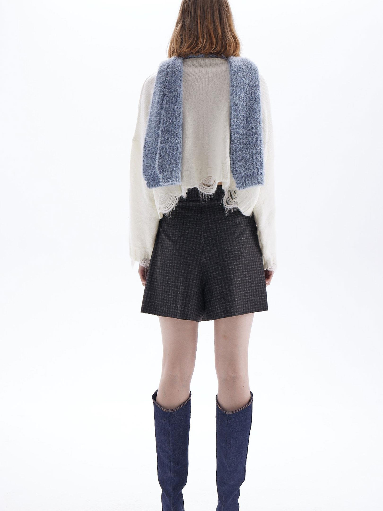 23FW104003 FERMUARLI PİLELİ KARELİ MİNİ ETEK Kategorisiz Modelleri