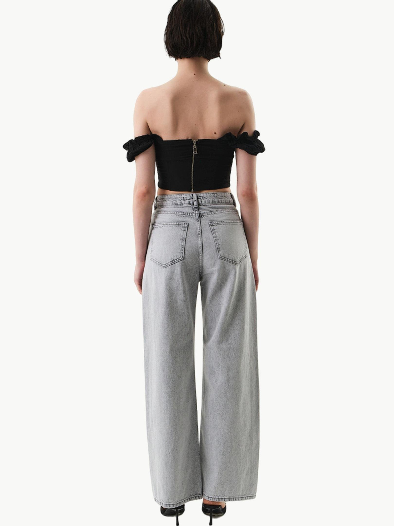 2498-FS4 YÜKSEL BEL WIDE LEG DENİM PANTOLON Kategorisiz Modelleri