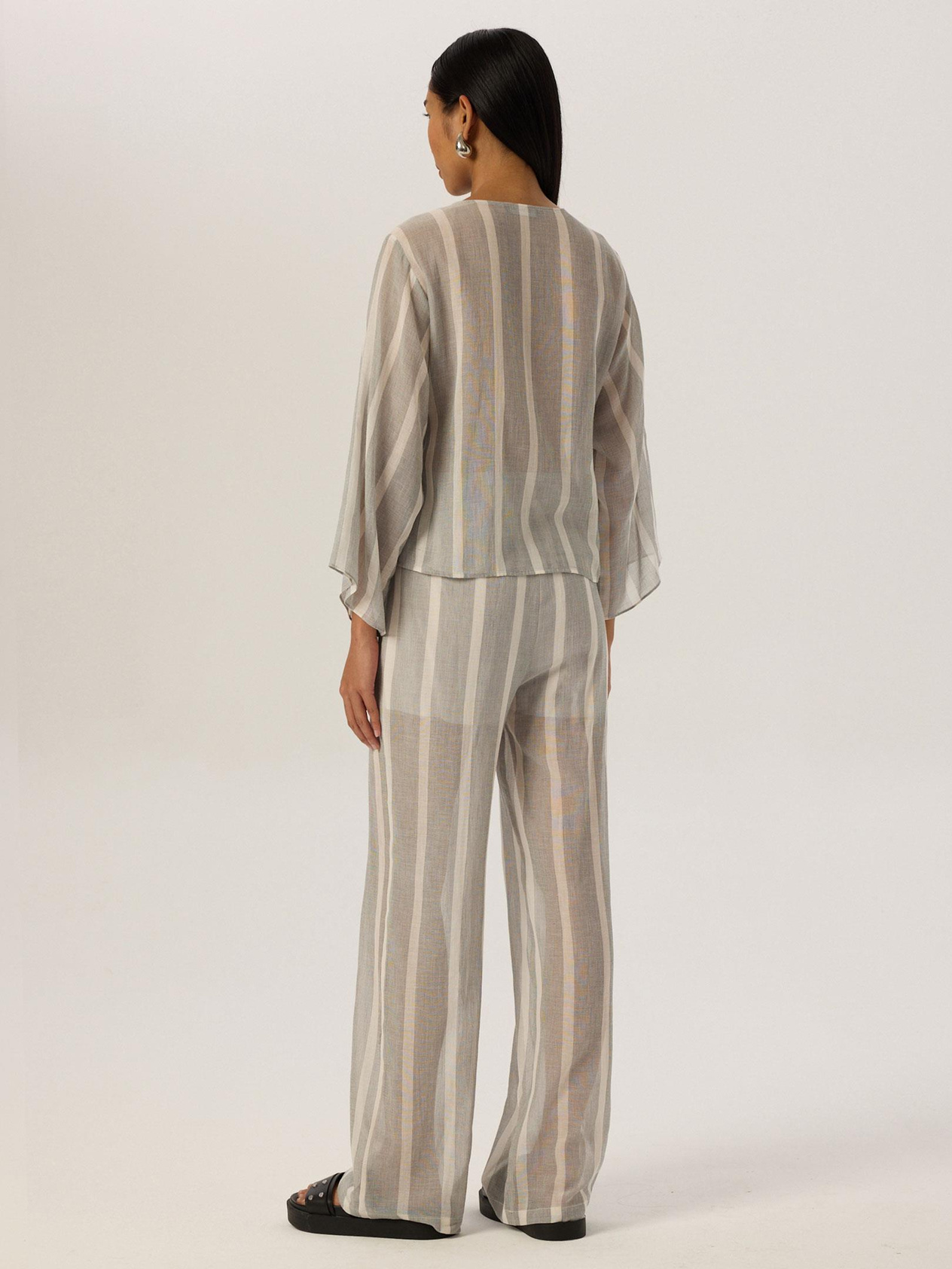 24SS103025 BELİ LASTİKLİ SALAŞ KESİM DÖKÜMLÜ PANTOLON Kategorisiz Modelleri