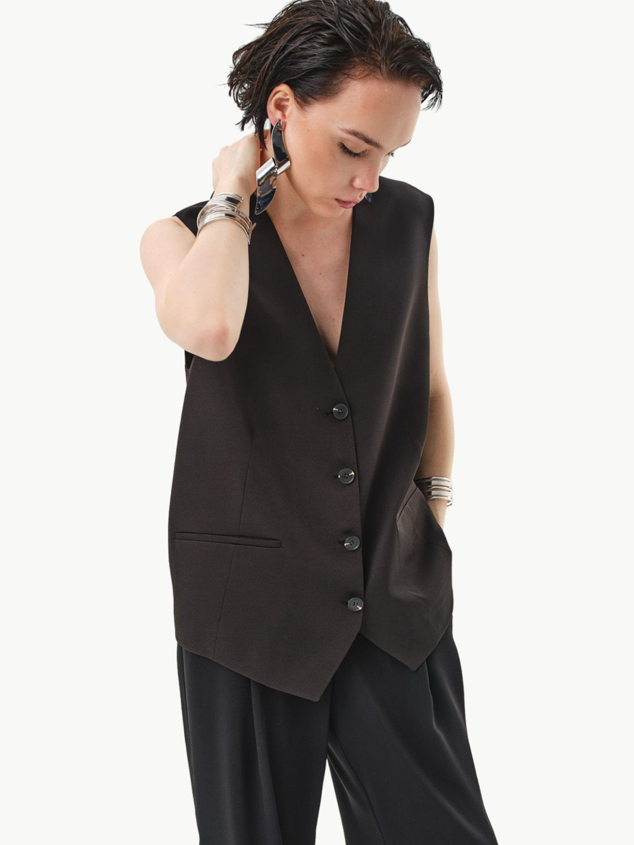 24SS106002 4002 siyah yelek- numune Kategorisiz Modelleri