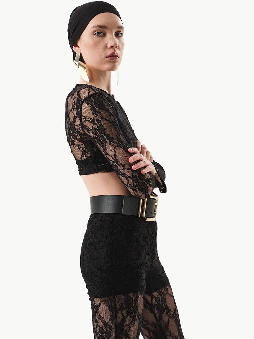 24SS109009 TW3-694 ESNEK DANTEL CROP TOP Kategorisiz Modelleri