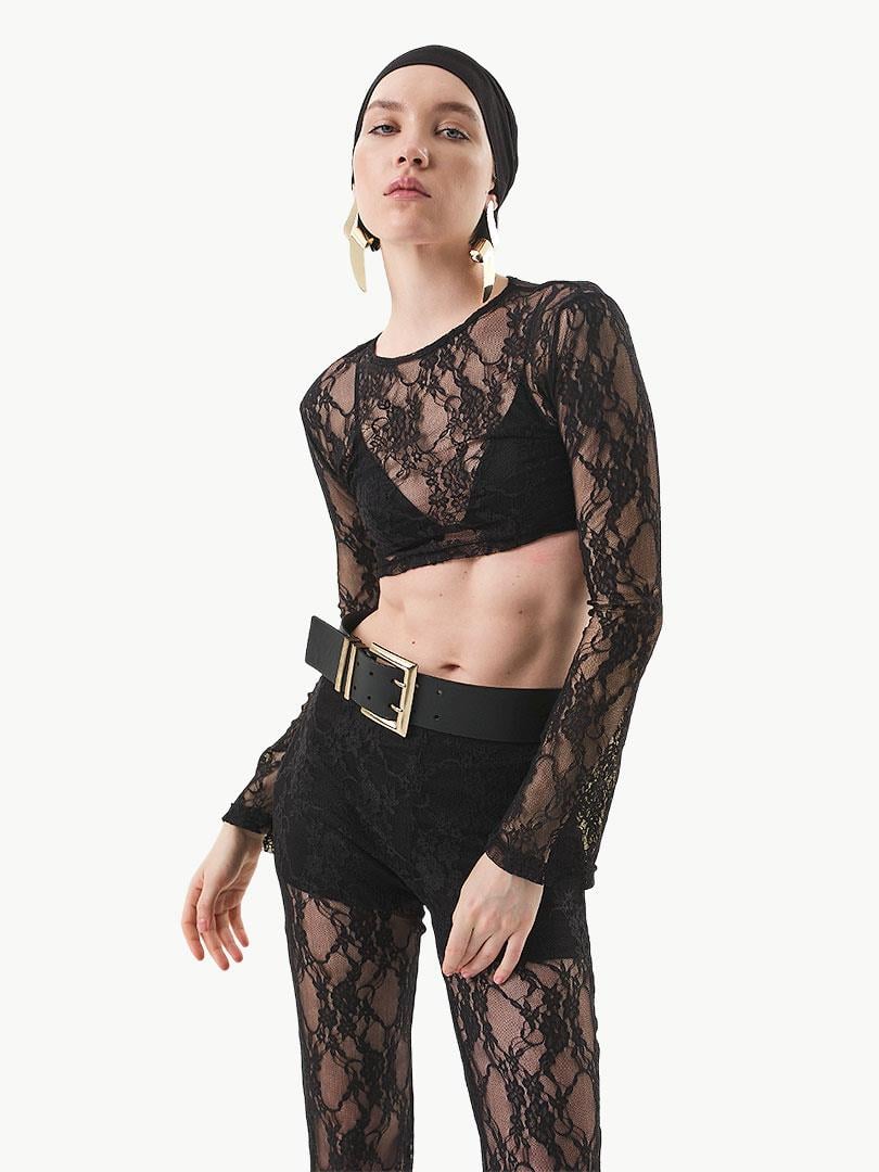 24SS109009 TW3-694 ESNEK DANTEL CROP TOP Kategorisiz Modelleri