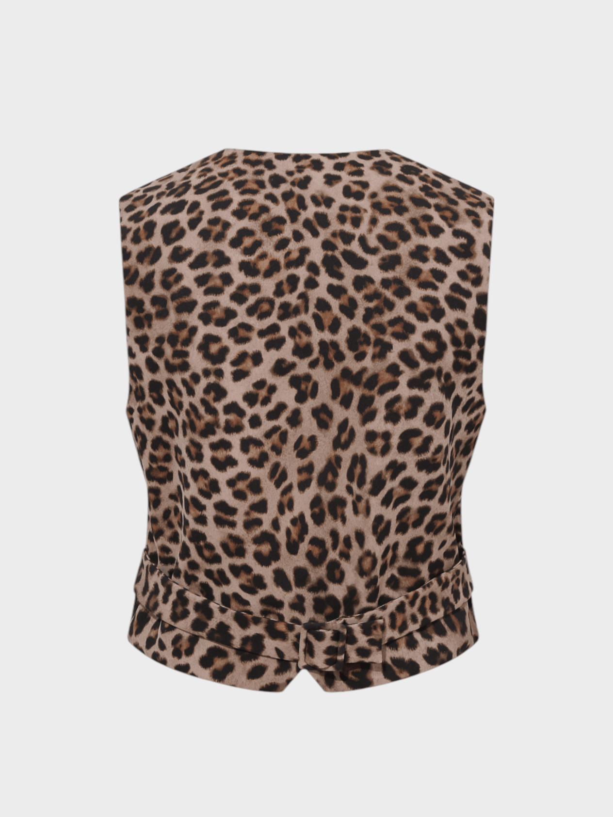 Leopard Print Elegant Vest with Antique Gold Buttons Waistcoat Modelleri