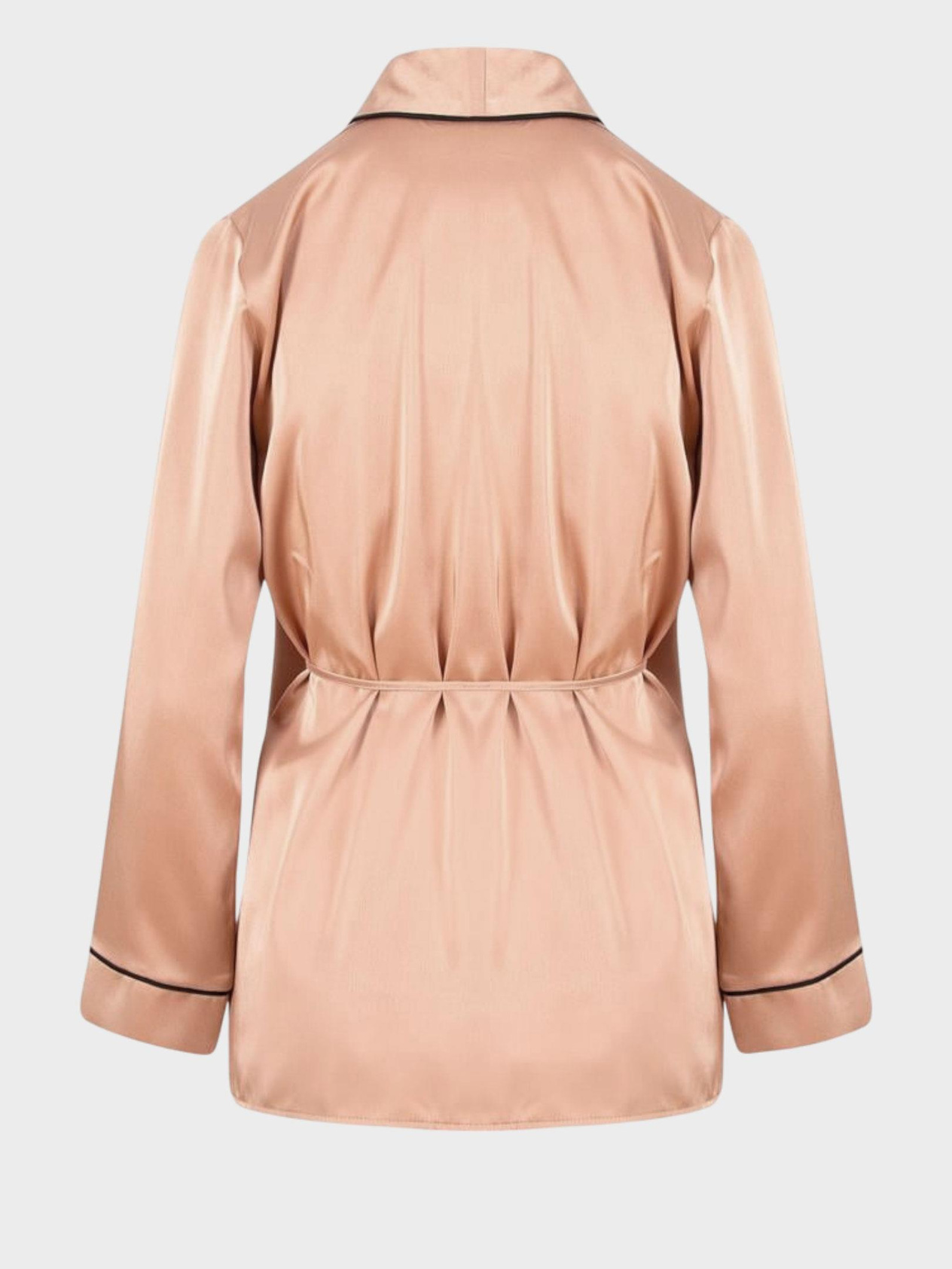 Satin Wrap Pajama Jacket - Camel Jacket Modelleri
