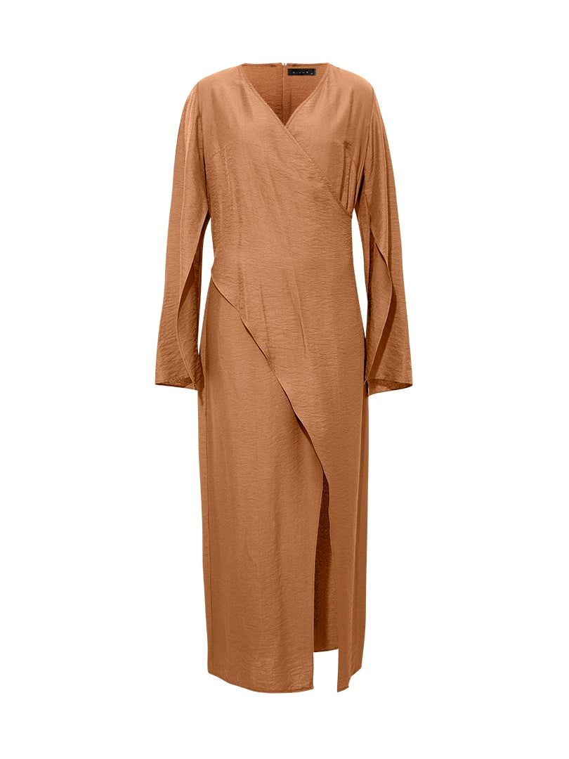Anvelop Rahat Kesim Elbise - Camel