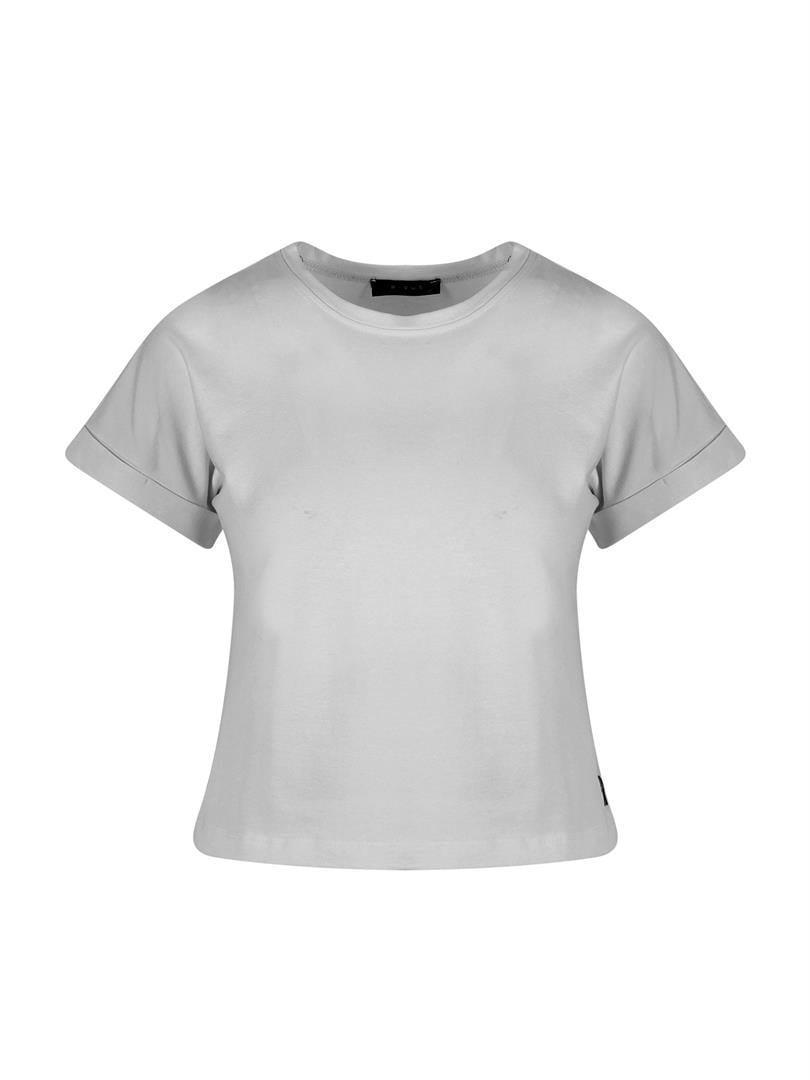 ATTACUS Bisiklet Yaka Basic Tişört - Açık Gri Melanj