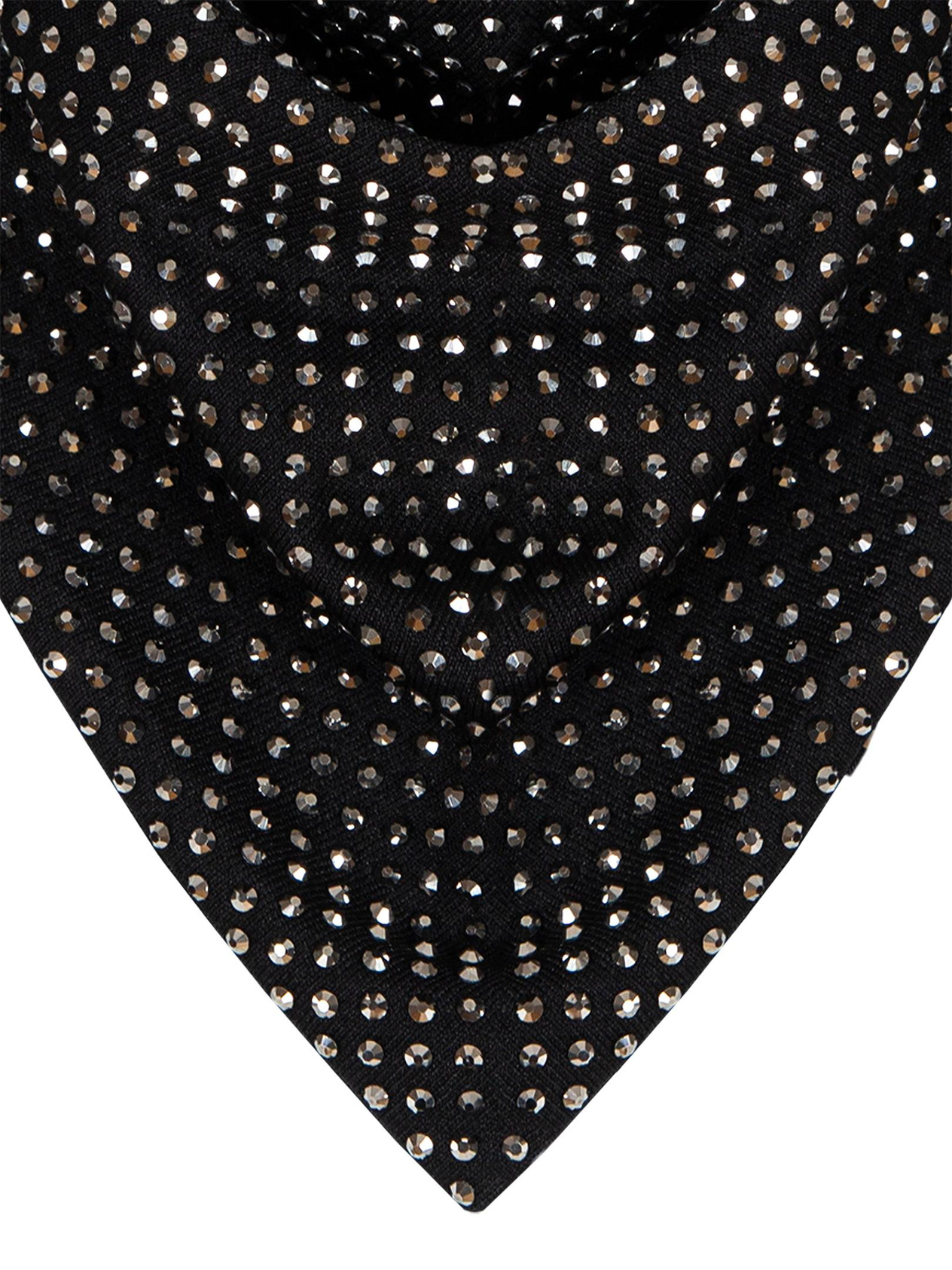 Adjustable Lace Detail Black Stone Scarf Fular Modelleri