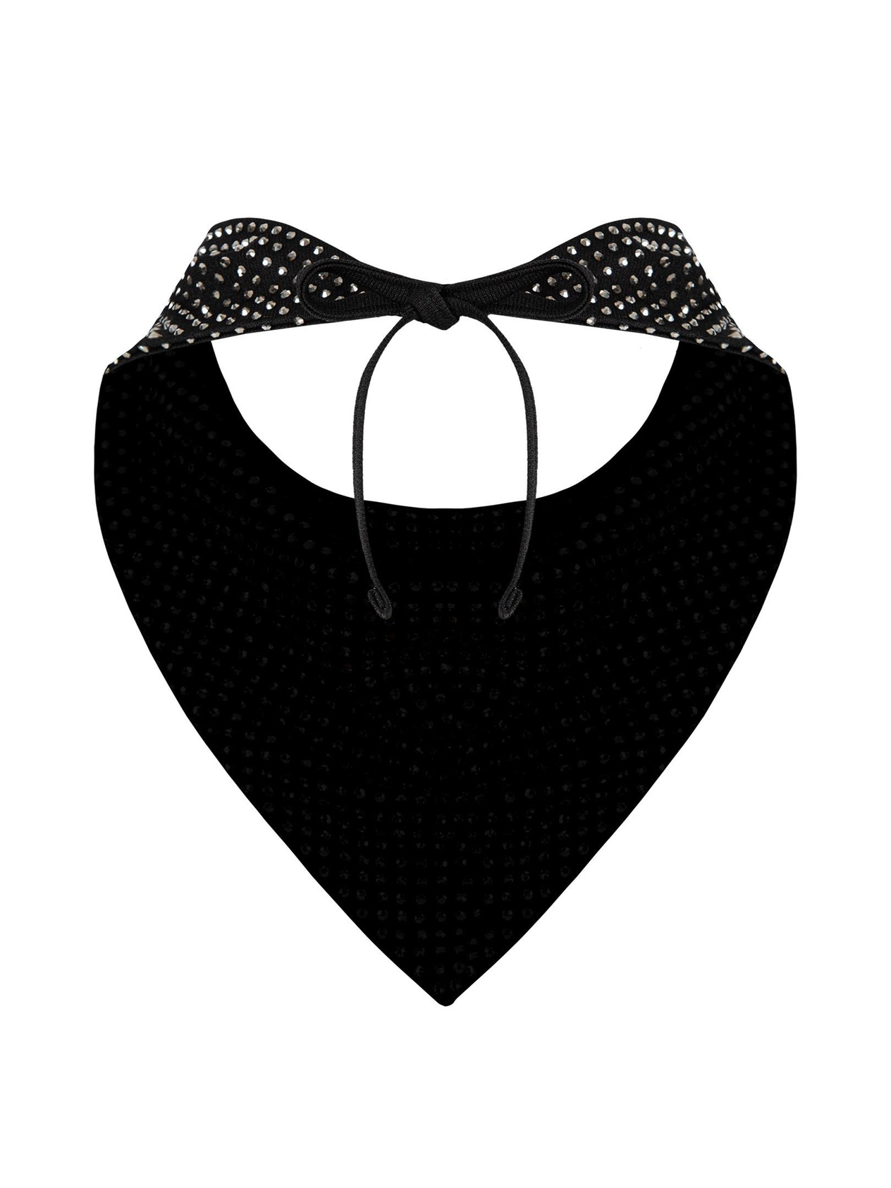 Adjustable Lace Detail Black Stone Scarf Fular Modelleri