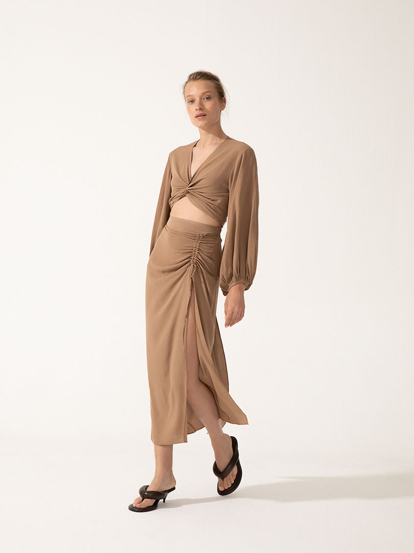 MALVAO Skirt With Adjustable Slit 