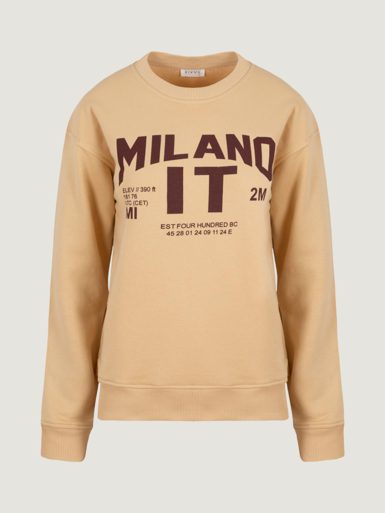 Baskı Detaylı Oversize Sweatshirt - Camel Sweatshirt Modelleri