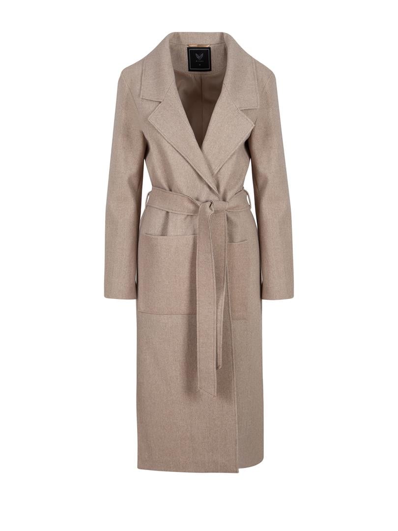DIOKSI Belted Long Coat With Pockets