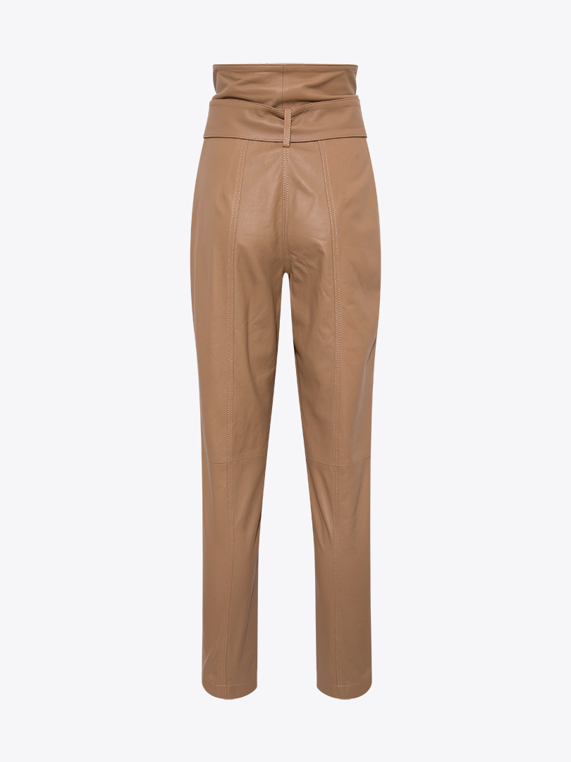 APAVE Belted High Waist Leather Panzs