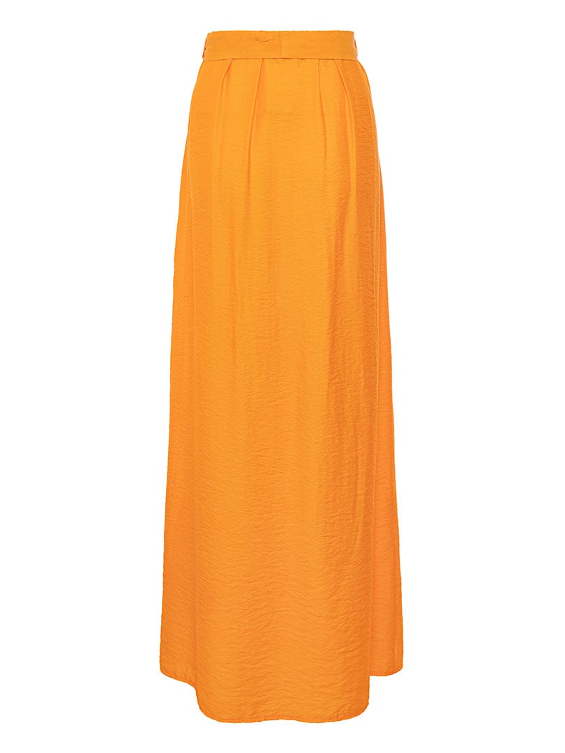 HECATE Elastic Waist Belted Skirt With Double Front Slit
