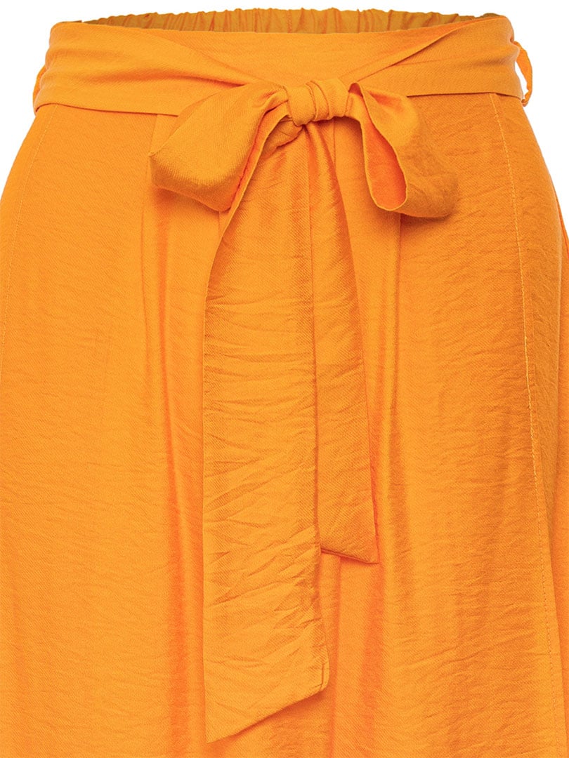 HECATE Elastic Waist Belted Skirt With Double Front Slit