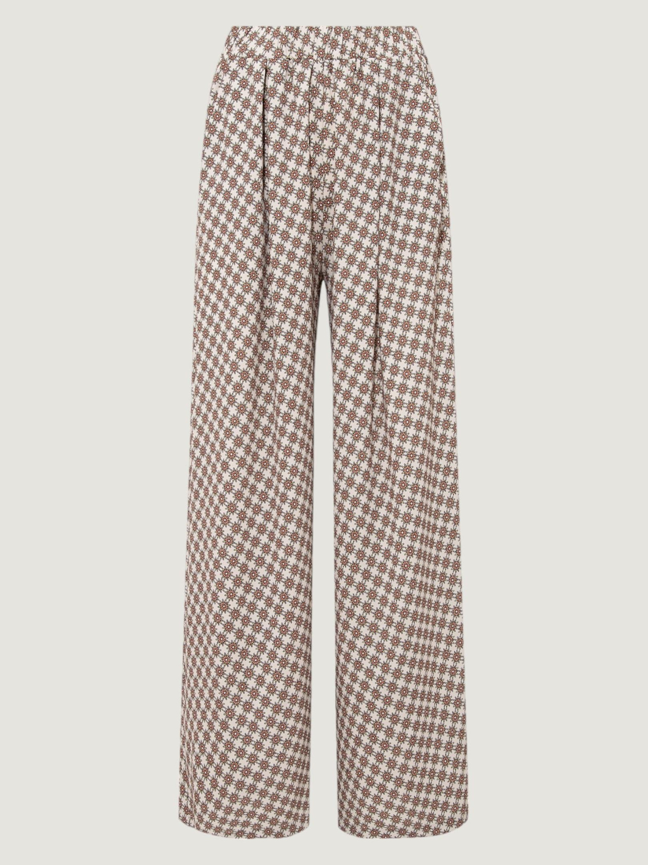 Elastic Waist Front Pleated Draped Pants - Patterned Trousers Modelleri