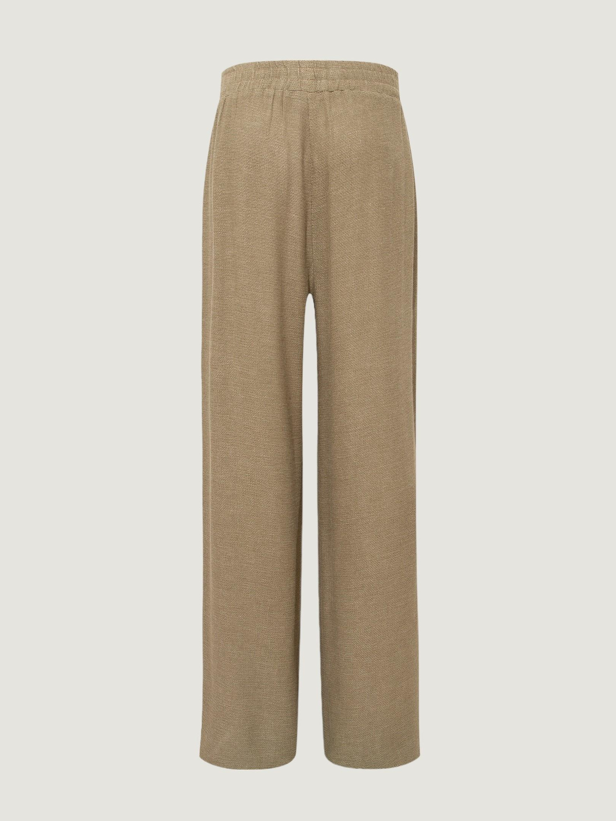 Elastic Waistband Loose Fit Draped Pants - Khaki Trousers Modelleri
