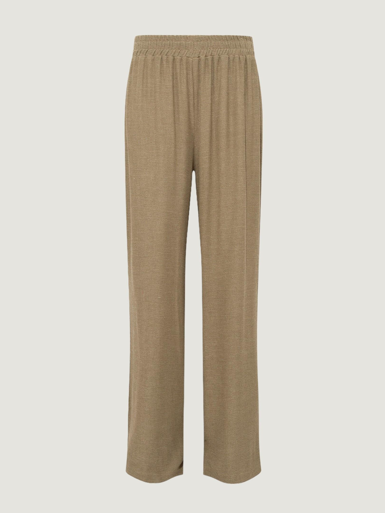 Elastic Waistband Loose Fit Draped Pants - Khaki Trousers Modelleri