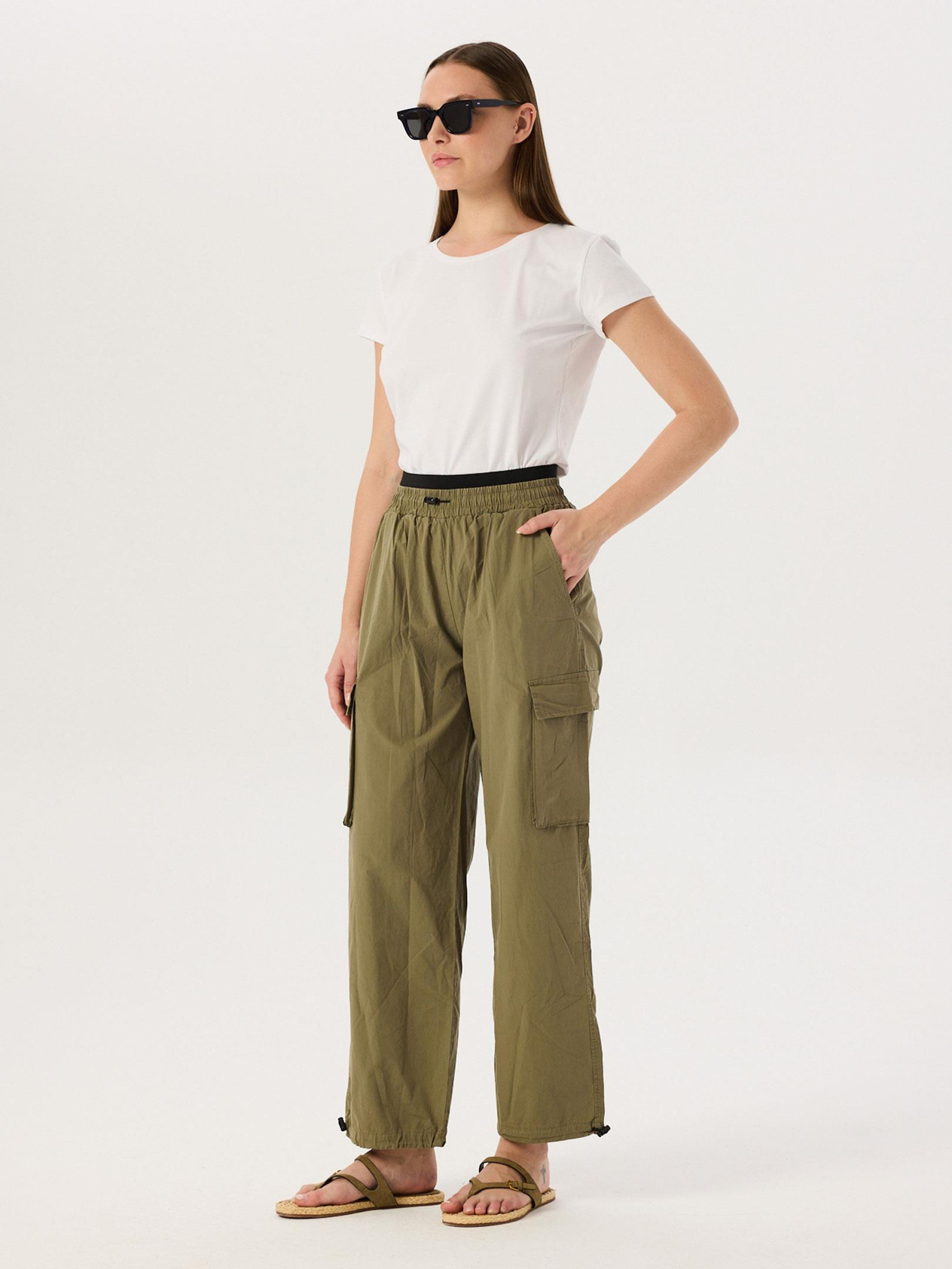 Biker Collar Basic T-Shirt - White T-shirt Modelleri