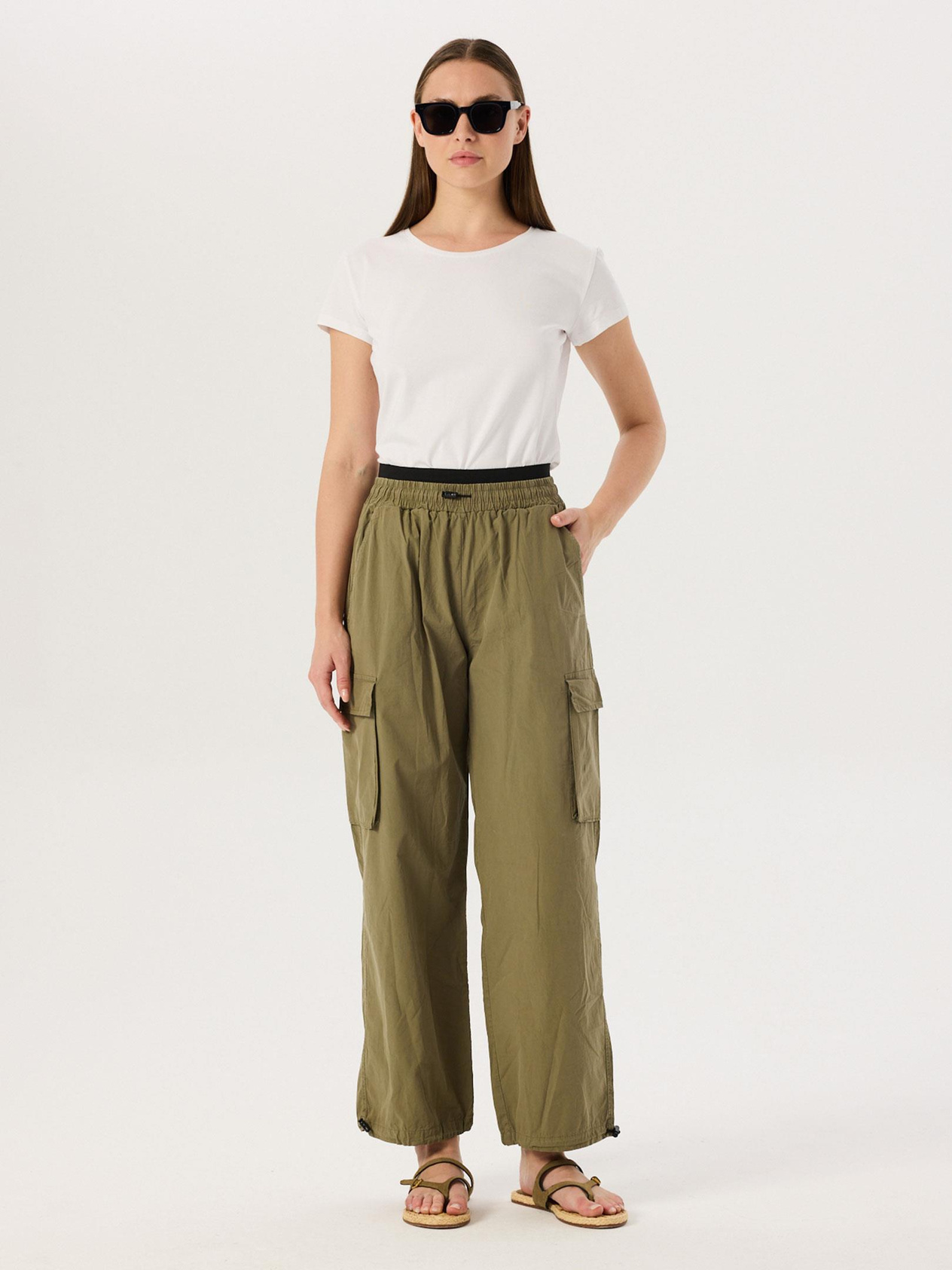 Biker Collar Basic T-Shirt - White T-shirt Modelleri
