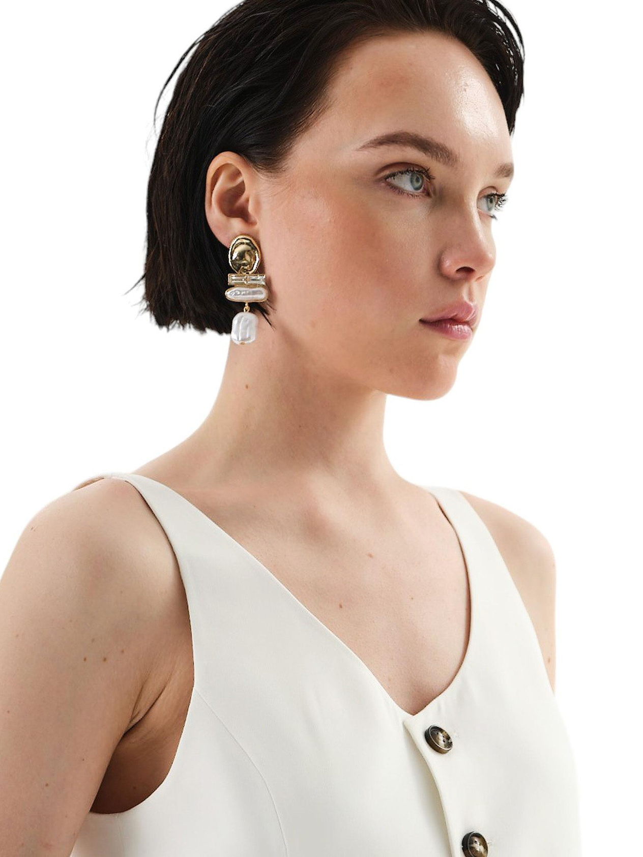 Bead Dangle Earrings - Gold Earrings Modelleri