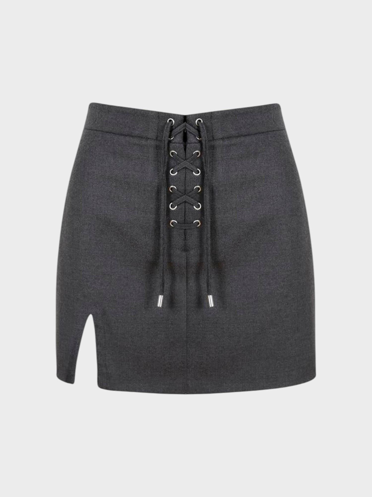 Cross Knot Detail Mini Skirt - Black Skirt Modelleri