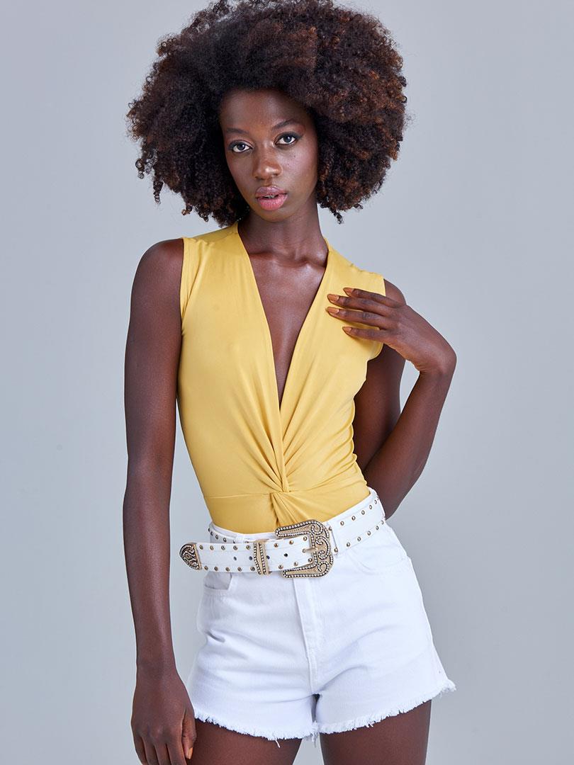 Sleeveless Iconic Bodysuit - Yellow