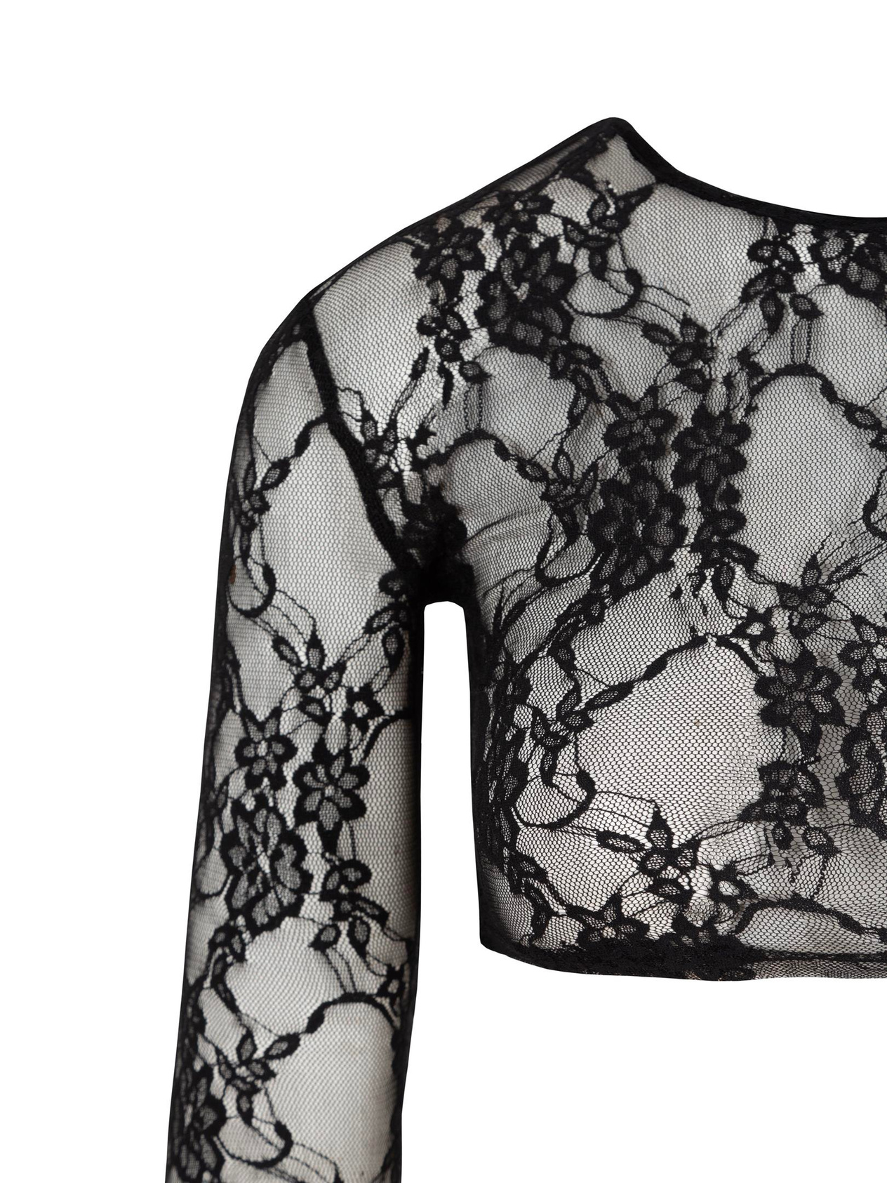 Dantel Crop Top - Siyah Body & Bluz Modelleri